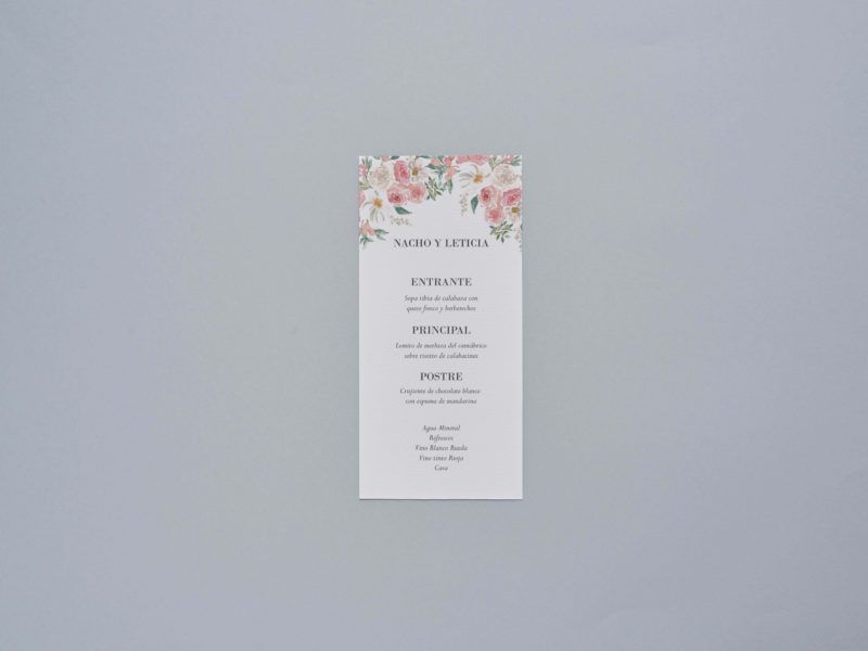 Minutas/Menú de bodas